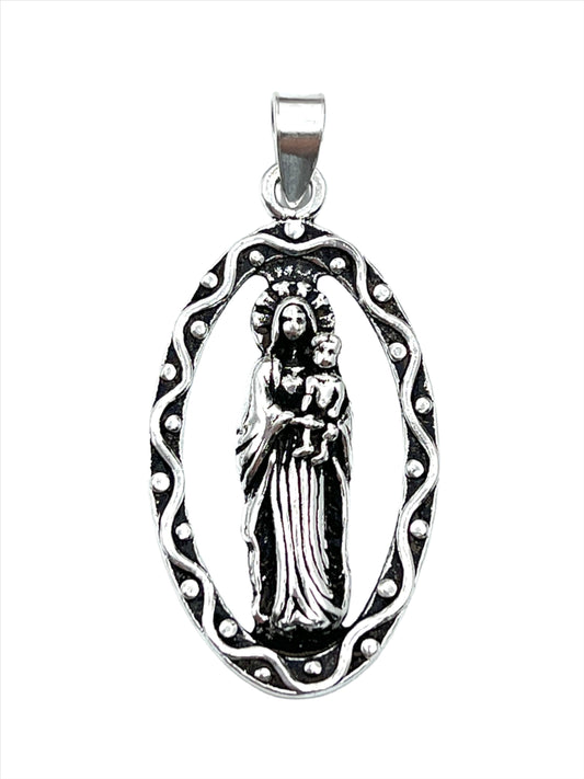 Sterling Silver Mary & Jesus Pendant