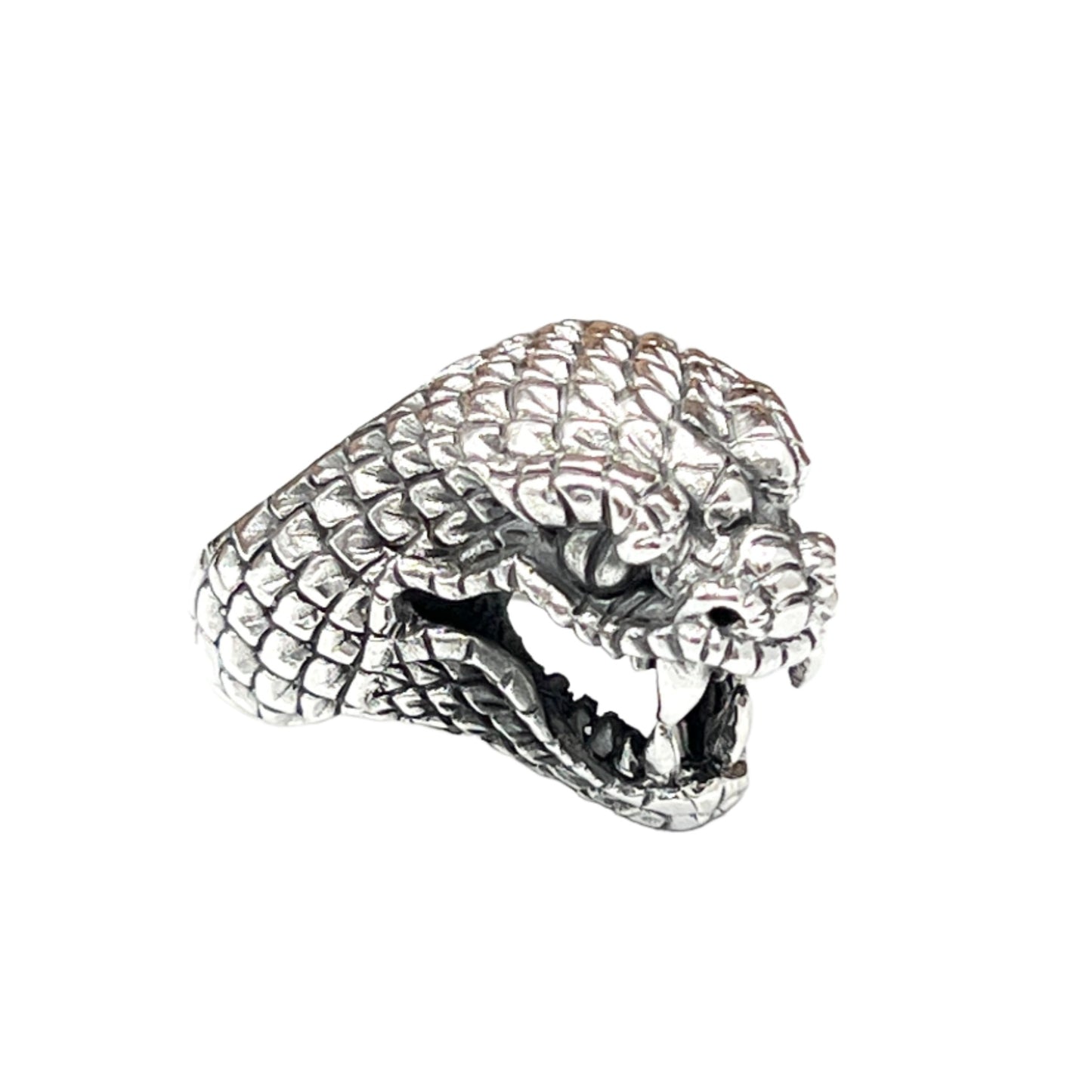 Sterling Silver Snake Face Ring