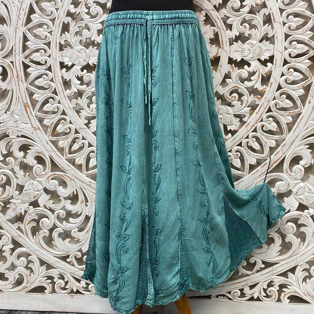 Embroidered Vine Long Skirts