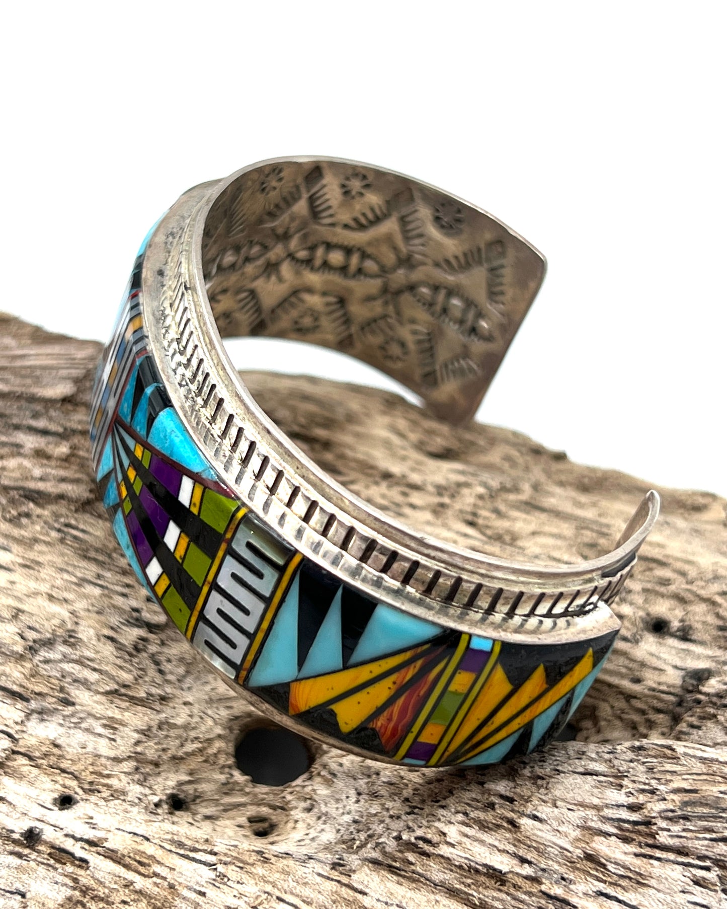 Rare Inlaid Gemstone Bracelet by David Freeland