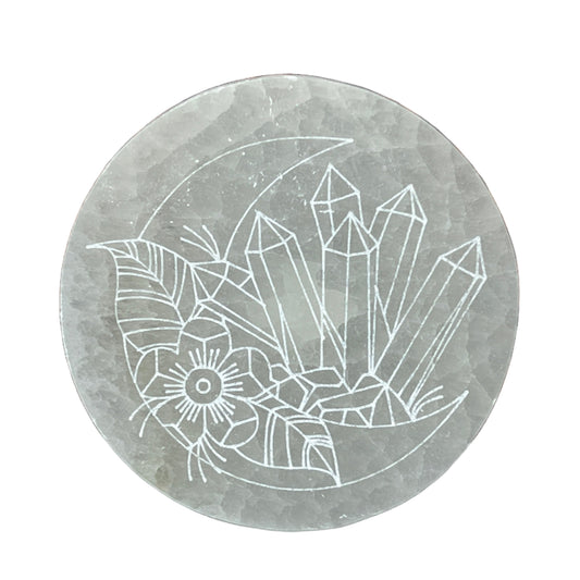 Moon Selenite Crystal Charging Tile