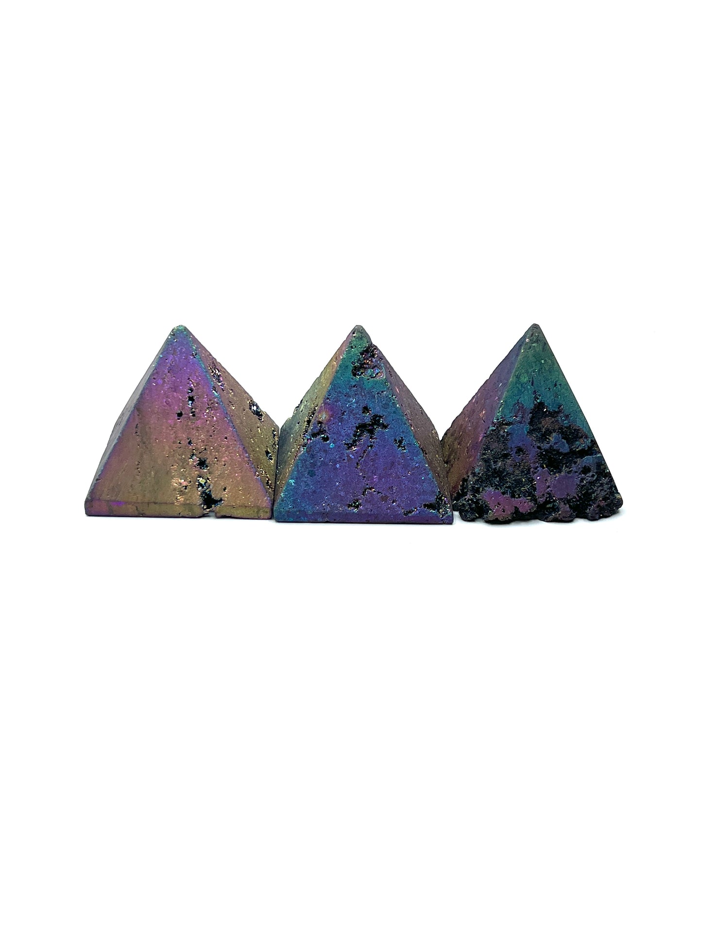 Titanium Druzy Pyramids