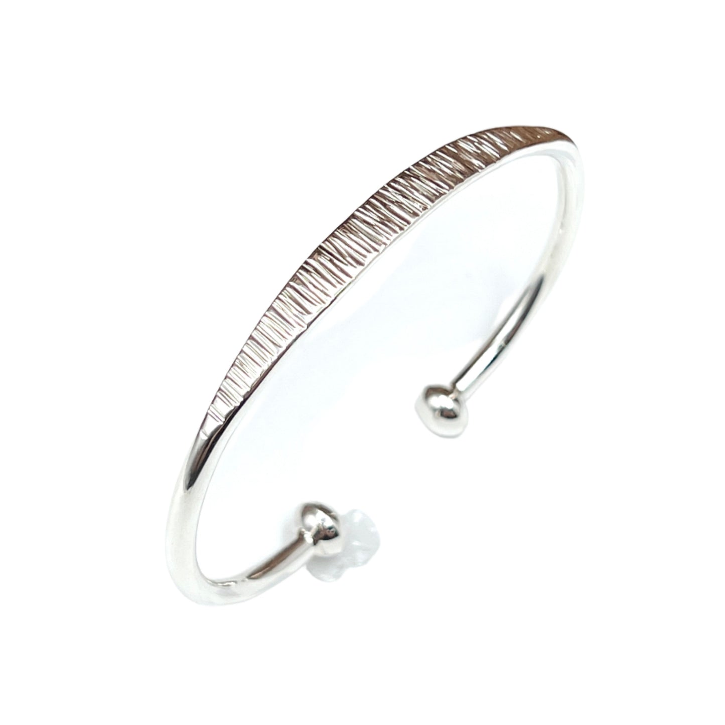 Sterling Silver Hammered Cut Cuff Bracelets