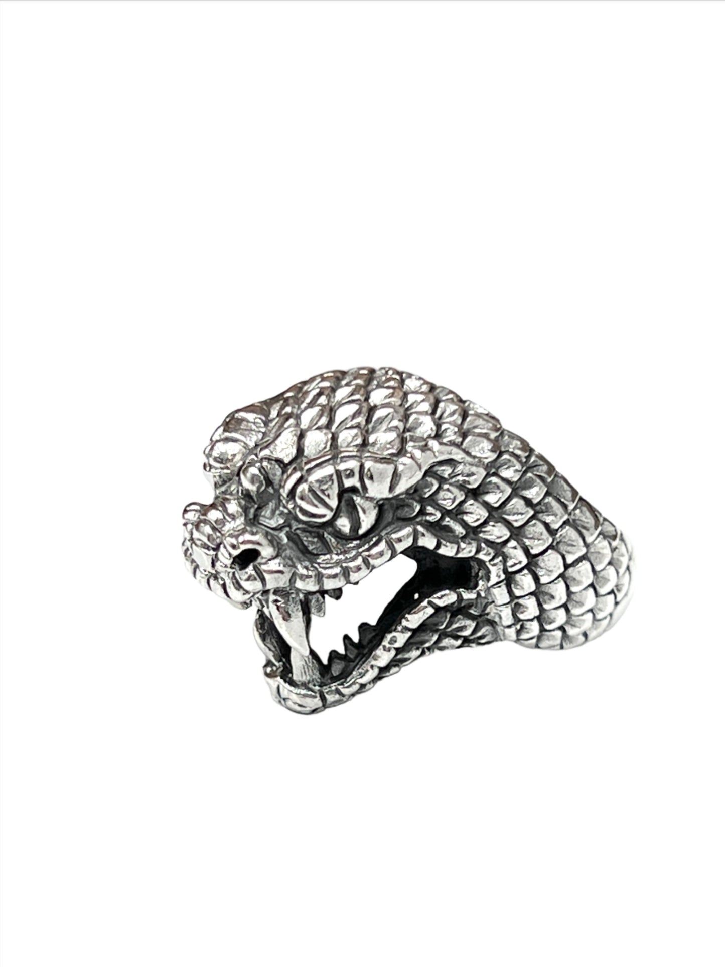 Sterling Silver Snake Face Ring
