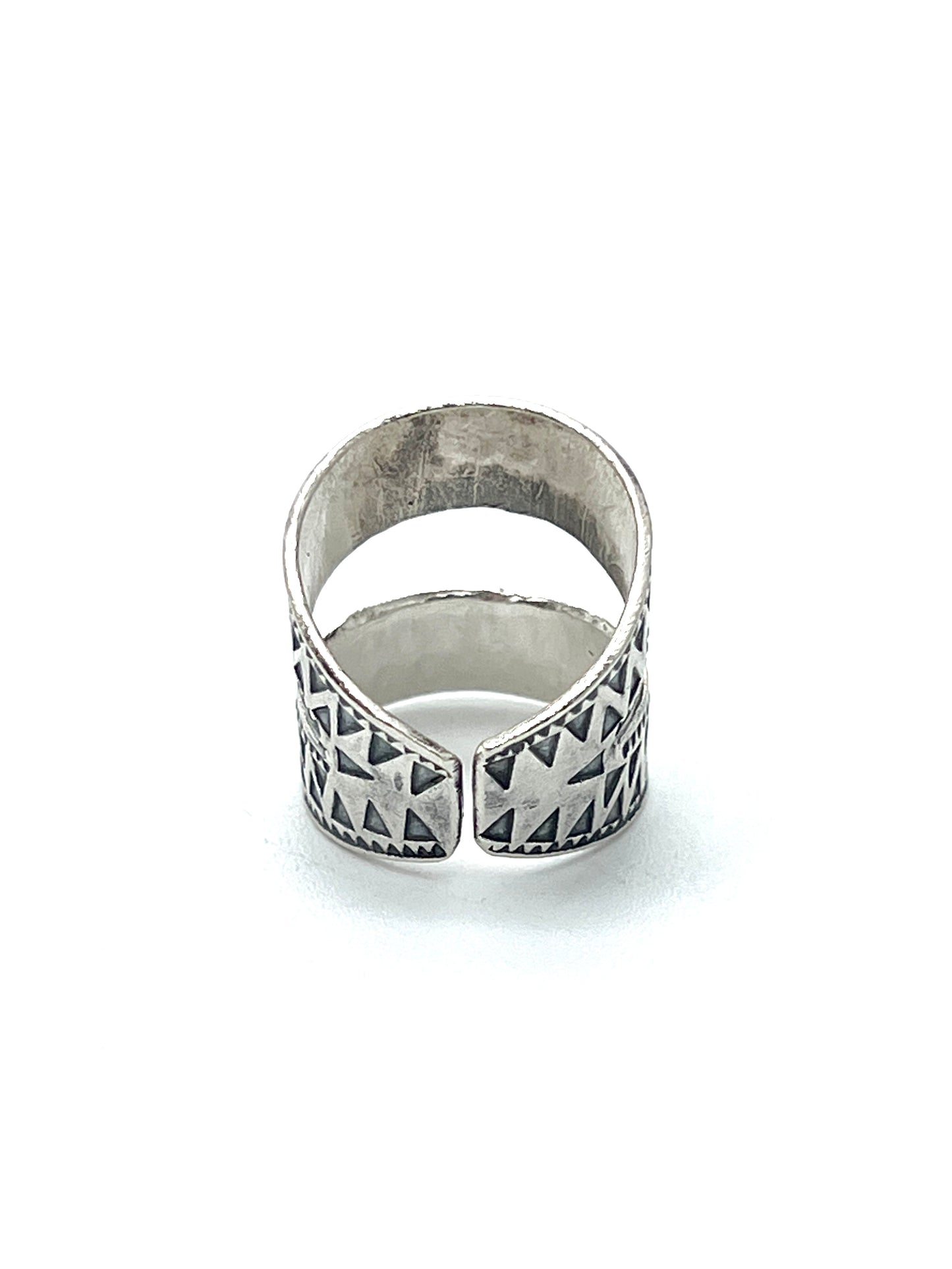 Sterling Silver Hill Tribe Triangle Open Cut Ring