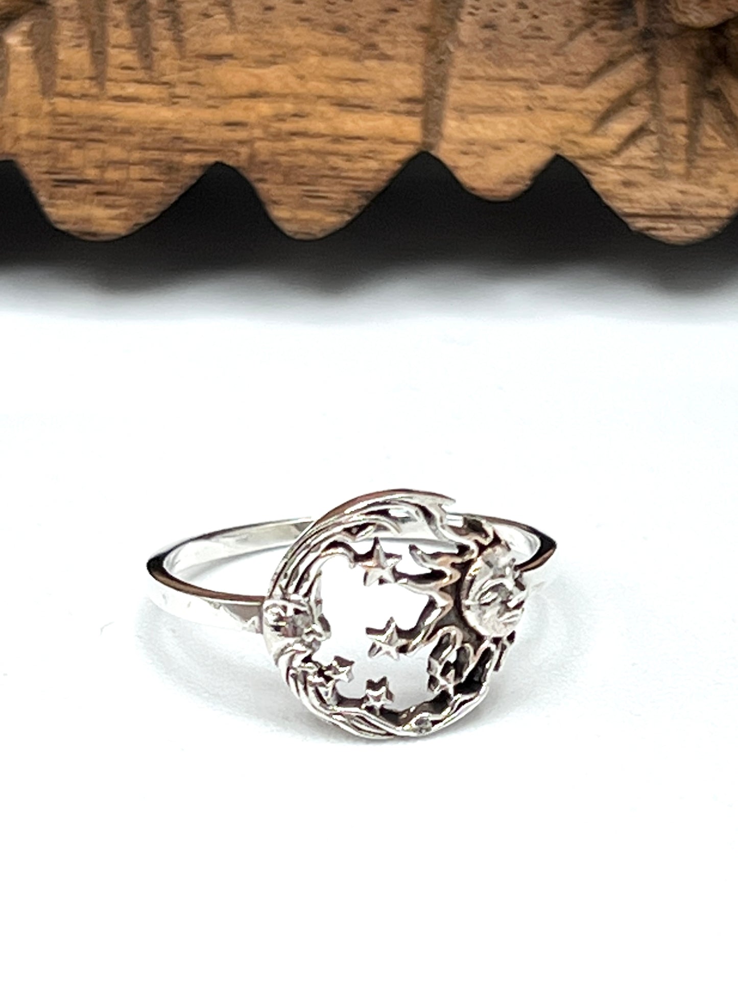 Sterling Silver Moon & Sun Ring