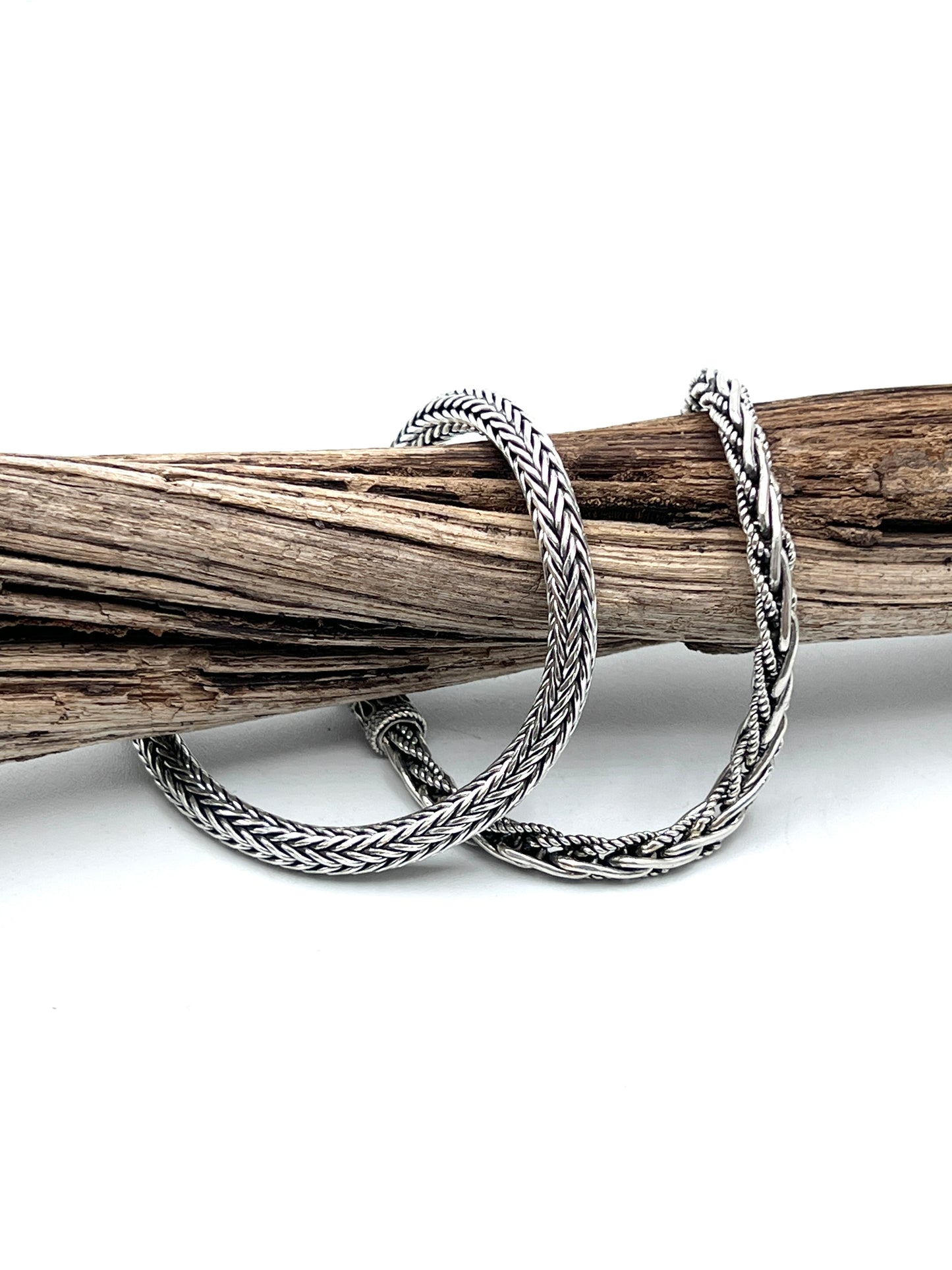 Sterling Silver Braided Chain Bracelets