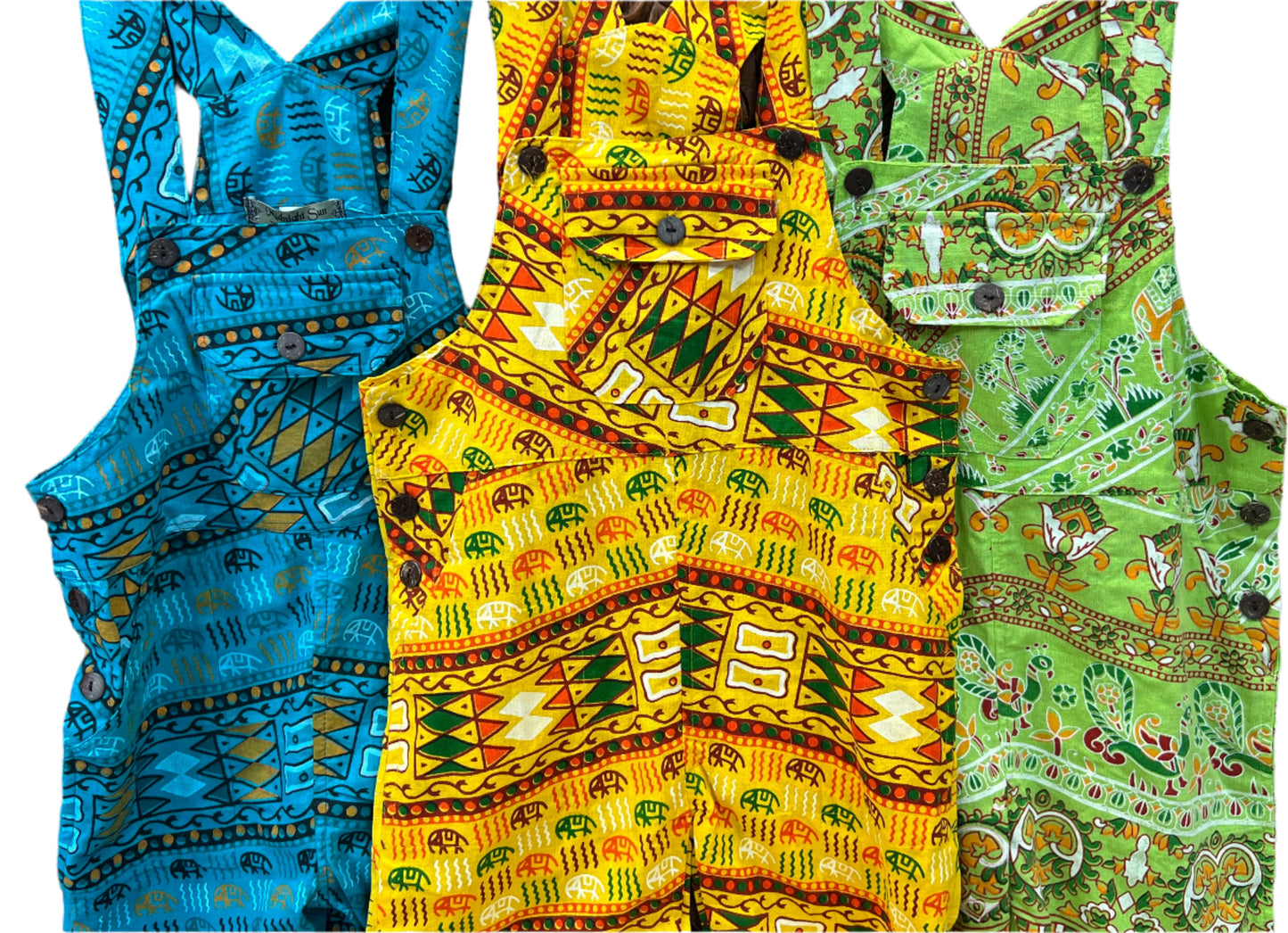 Child BlockPrint Long Overalls