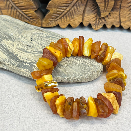 Unpolished Multi Chip Amber Stretchy Bracelets