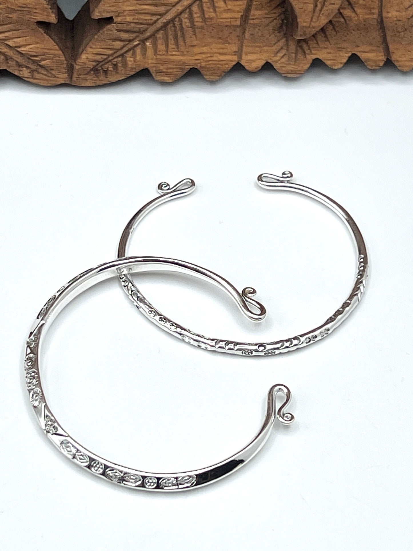 Sterling Silver Hill Tribe Rounded twist Cuff Bracelet
