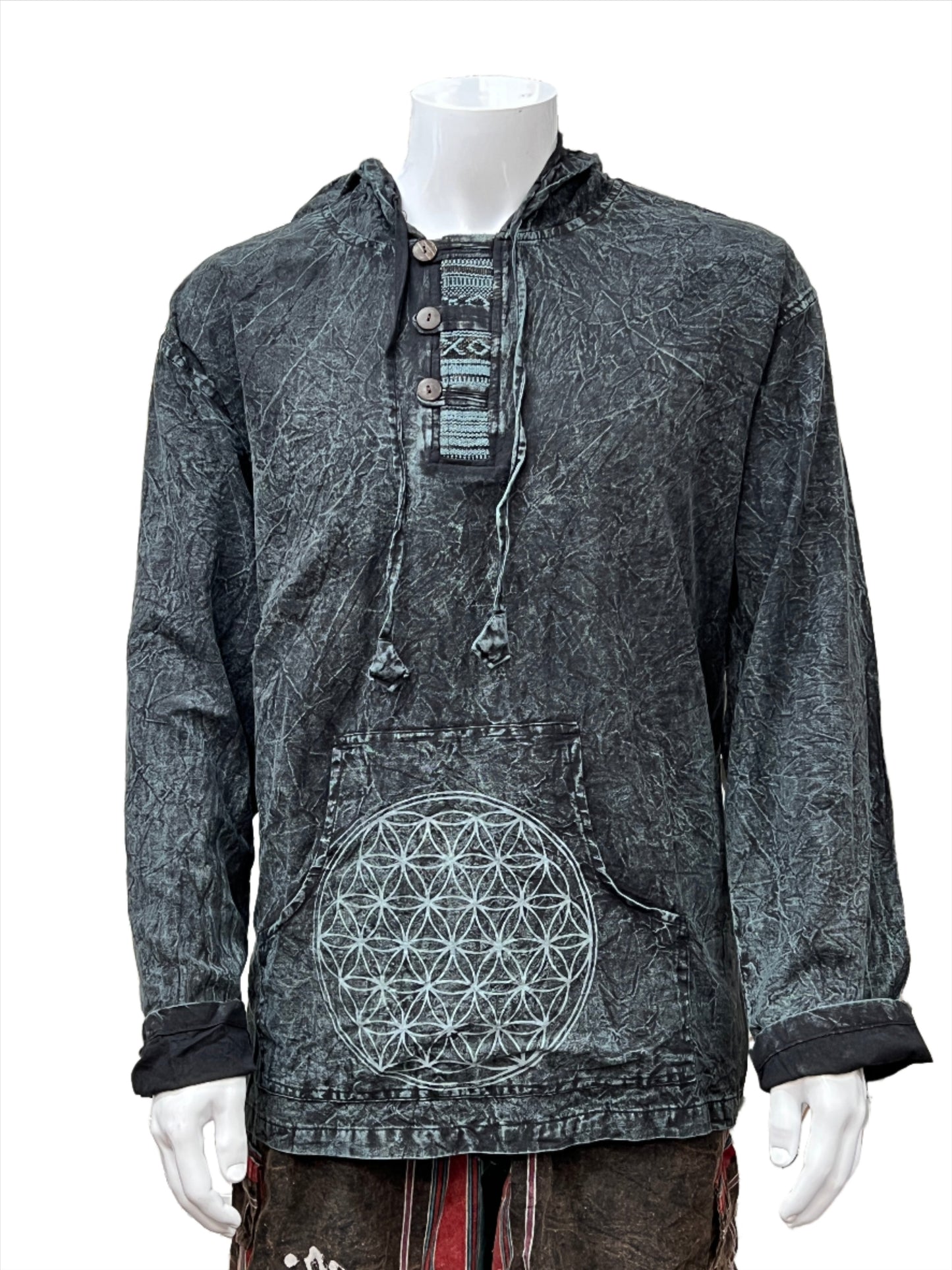 Stonewashed Flower of Life Hoodie