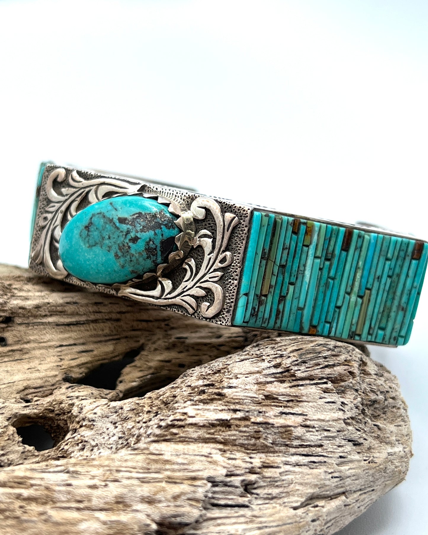 Vintage Matchstick Turquoise Bracelet by David Freeland