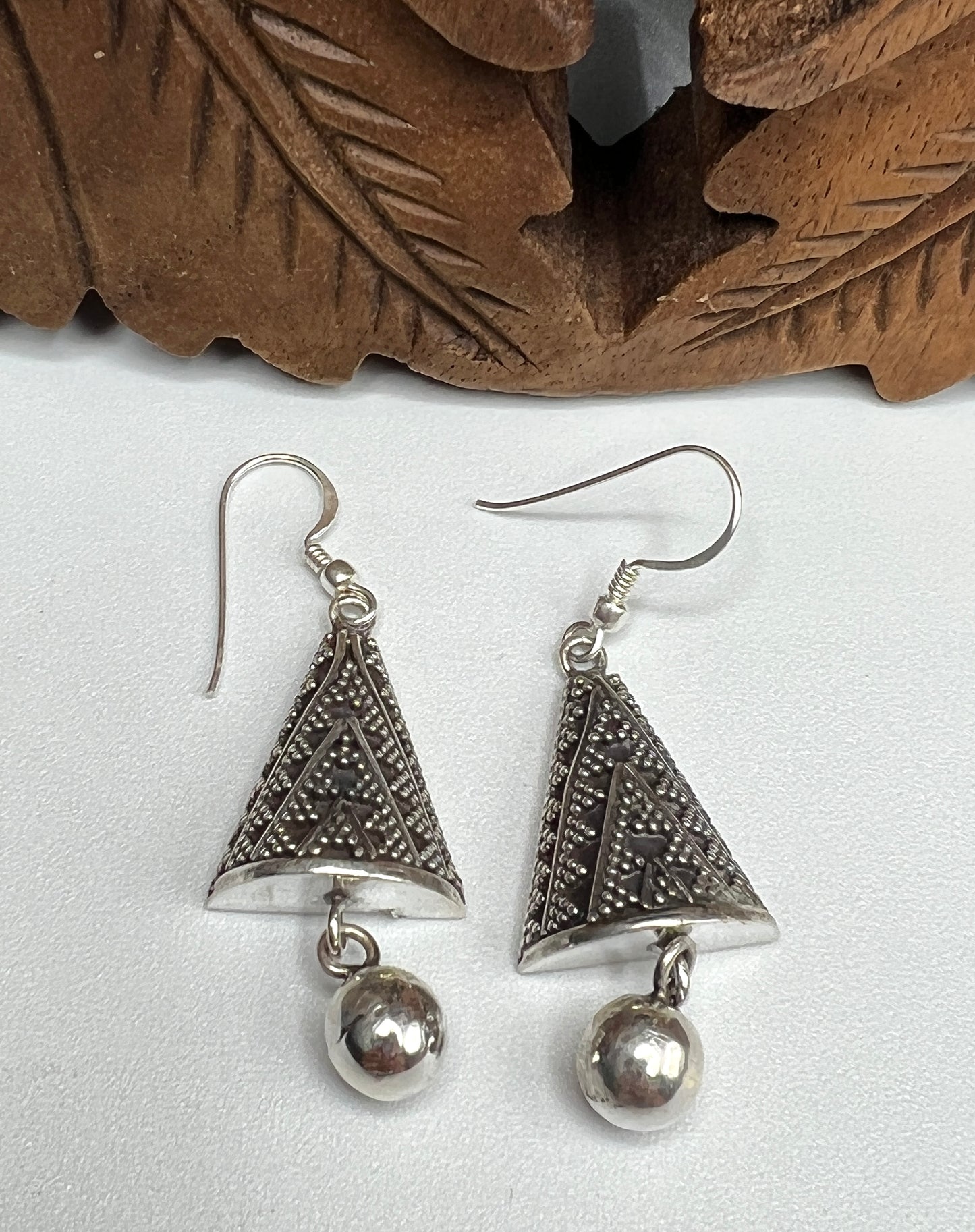 Oxidized Silver Tribal Earrings