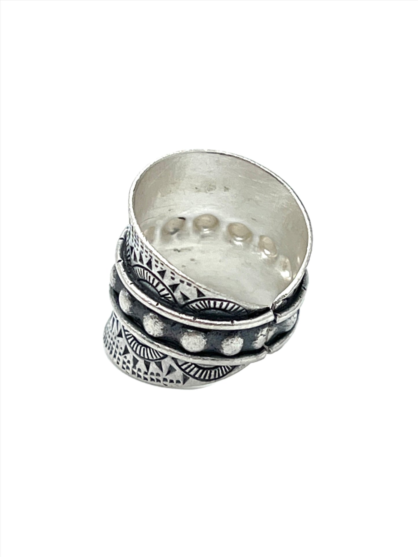 Sterling Silver Hill Tribe Beaded Geometric Ring