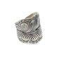 Sterling Silver Hill Tribe Beaded Leaf Ring