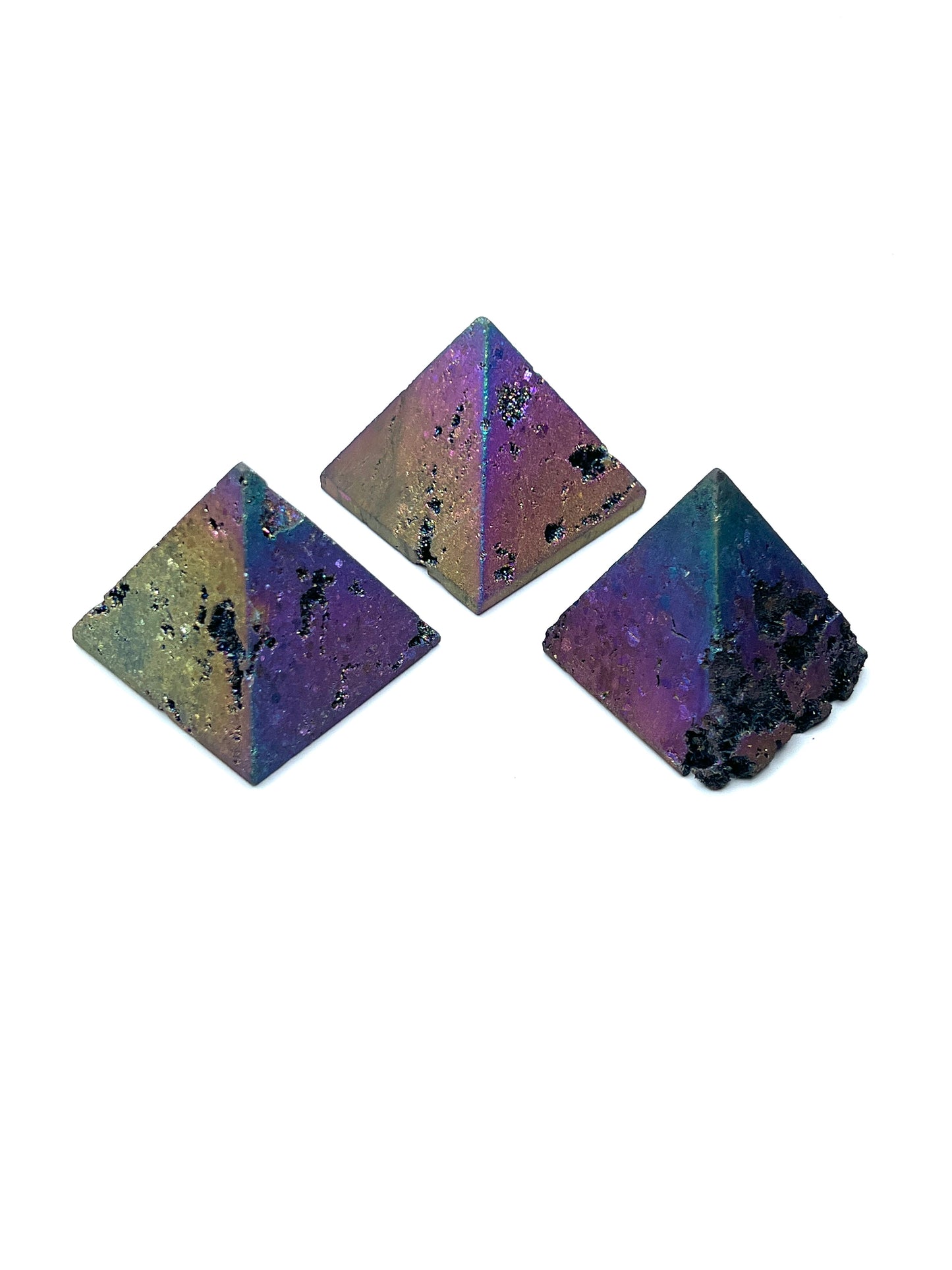 Titanium Druzy Pyramids