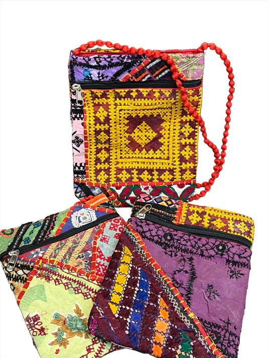 Recycled Hand Embroidered Antique Rajasthani Crossbody Purse