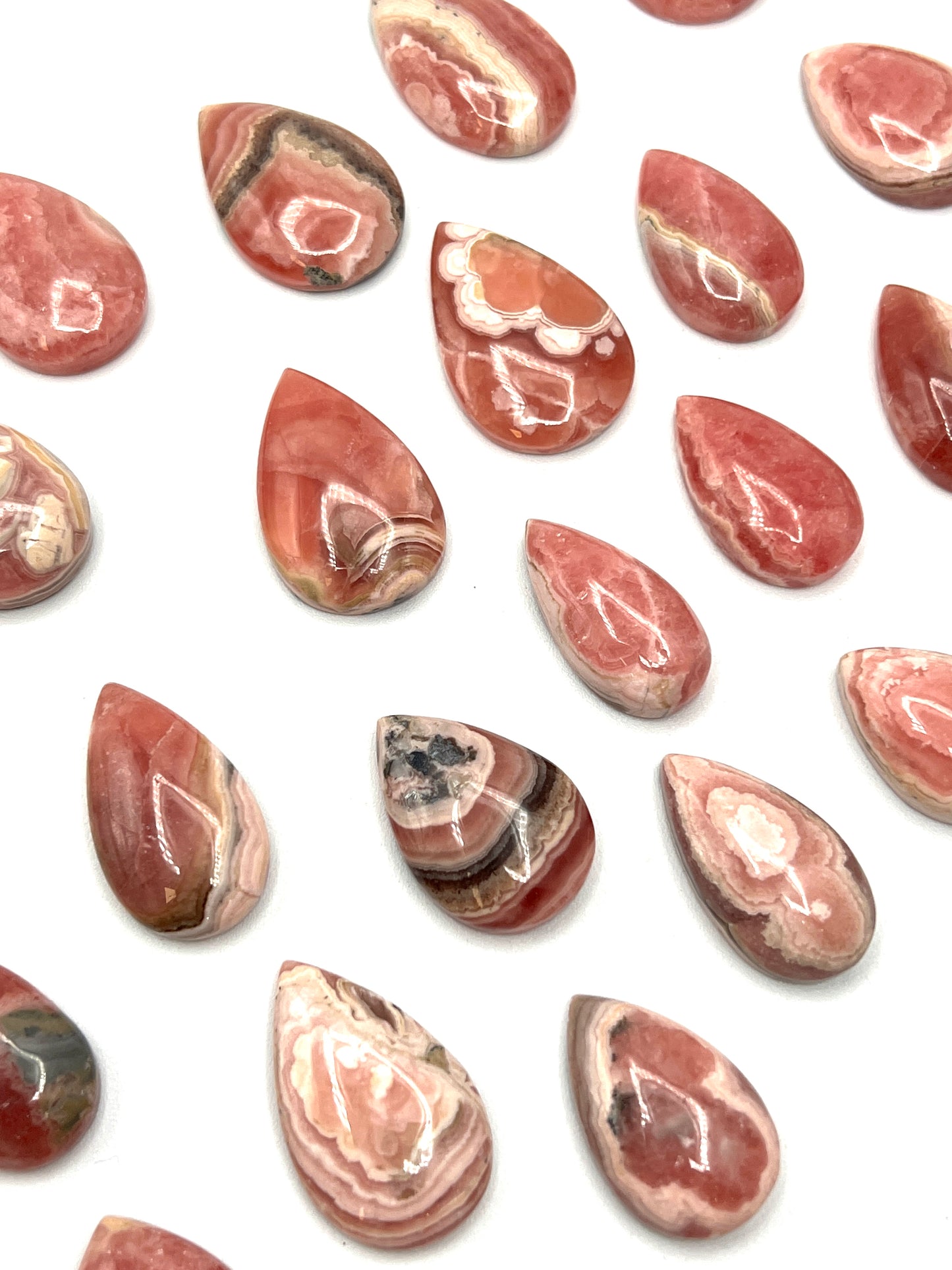 Rhodochrosite Teardrop Stones