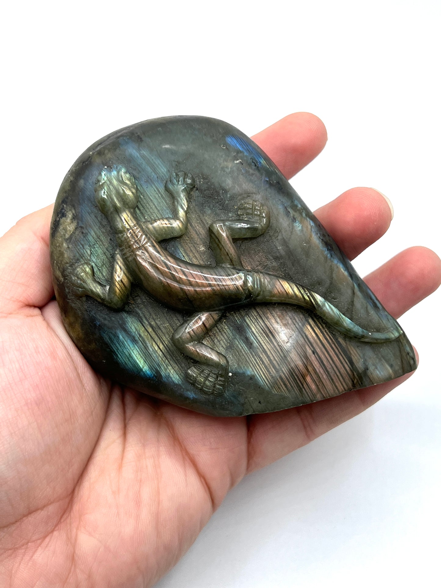 Labradorite Carved Geckos