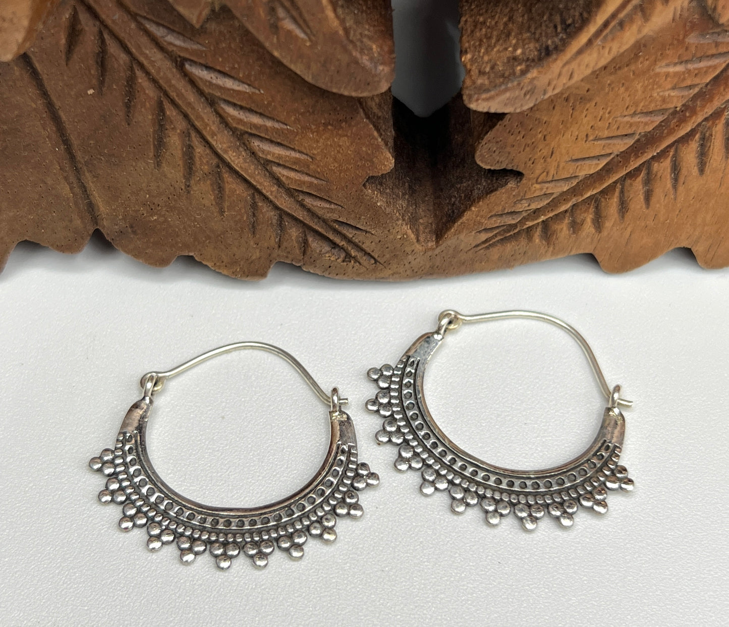 Large Beaded Hoop Earrings