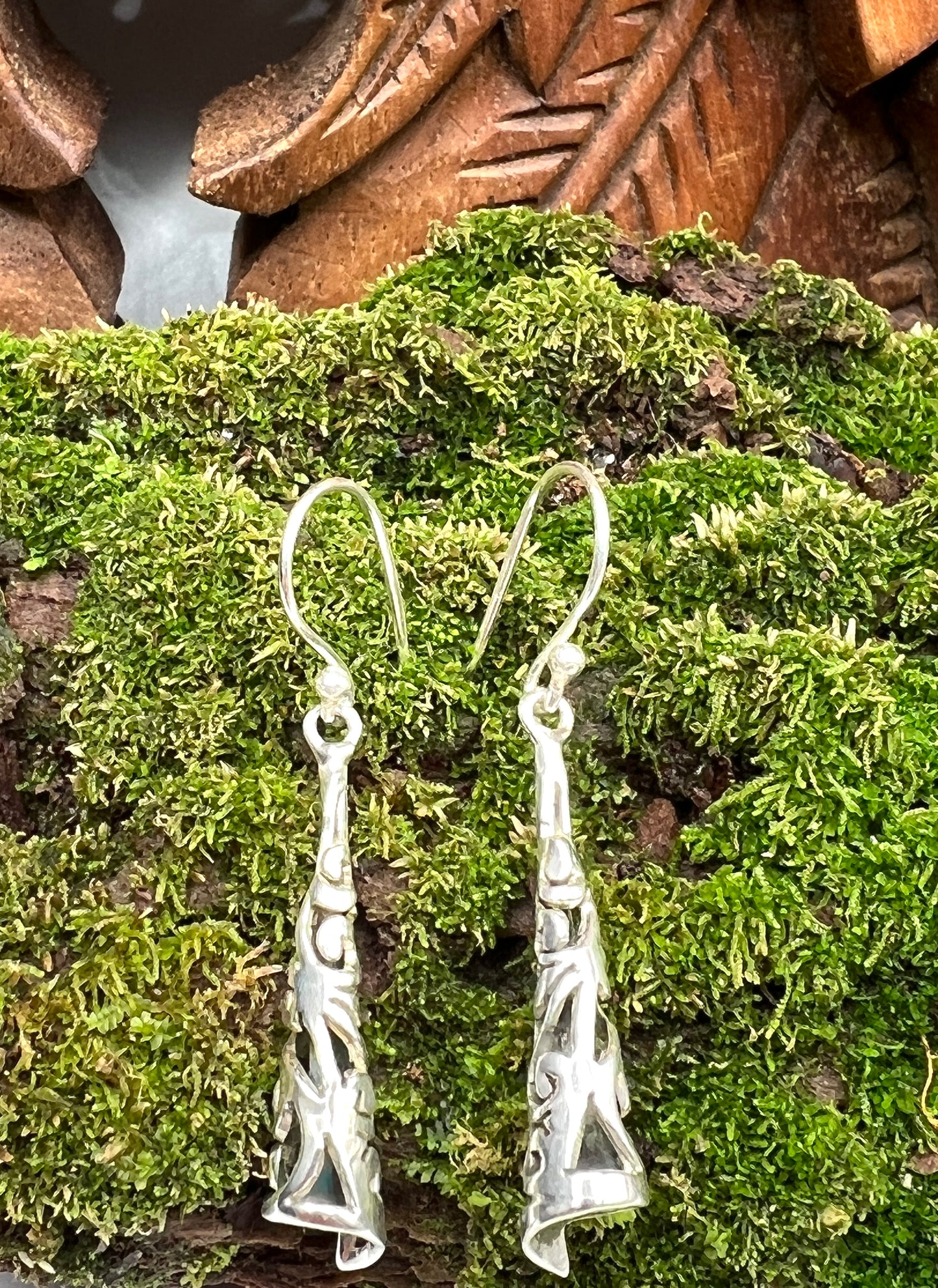 Sterling Silver Swirl Cone Earrings