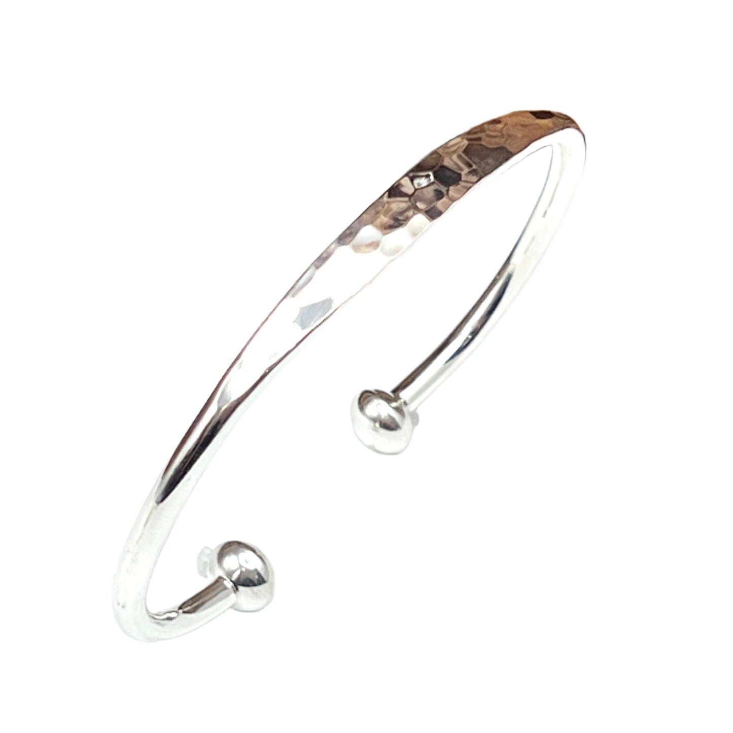 Sterling Silver Hammered Bangle/Cuff Bracelets