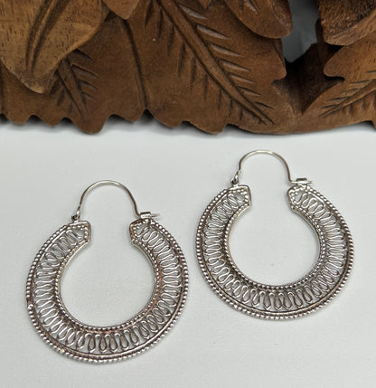 Tribal Swirl Hoop Earrings
