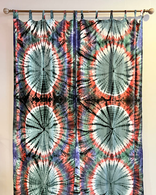 Grey Sun Tie Dyed Curtain Panels