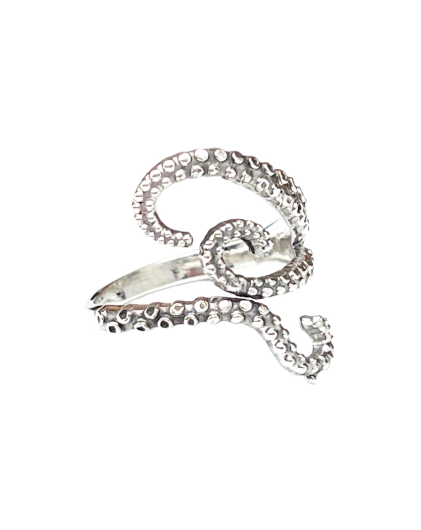 Sterling Silver Octopus Tentacle Ring