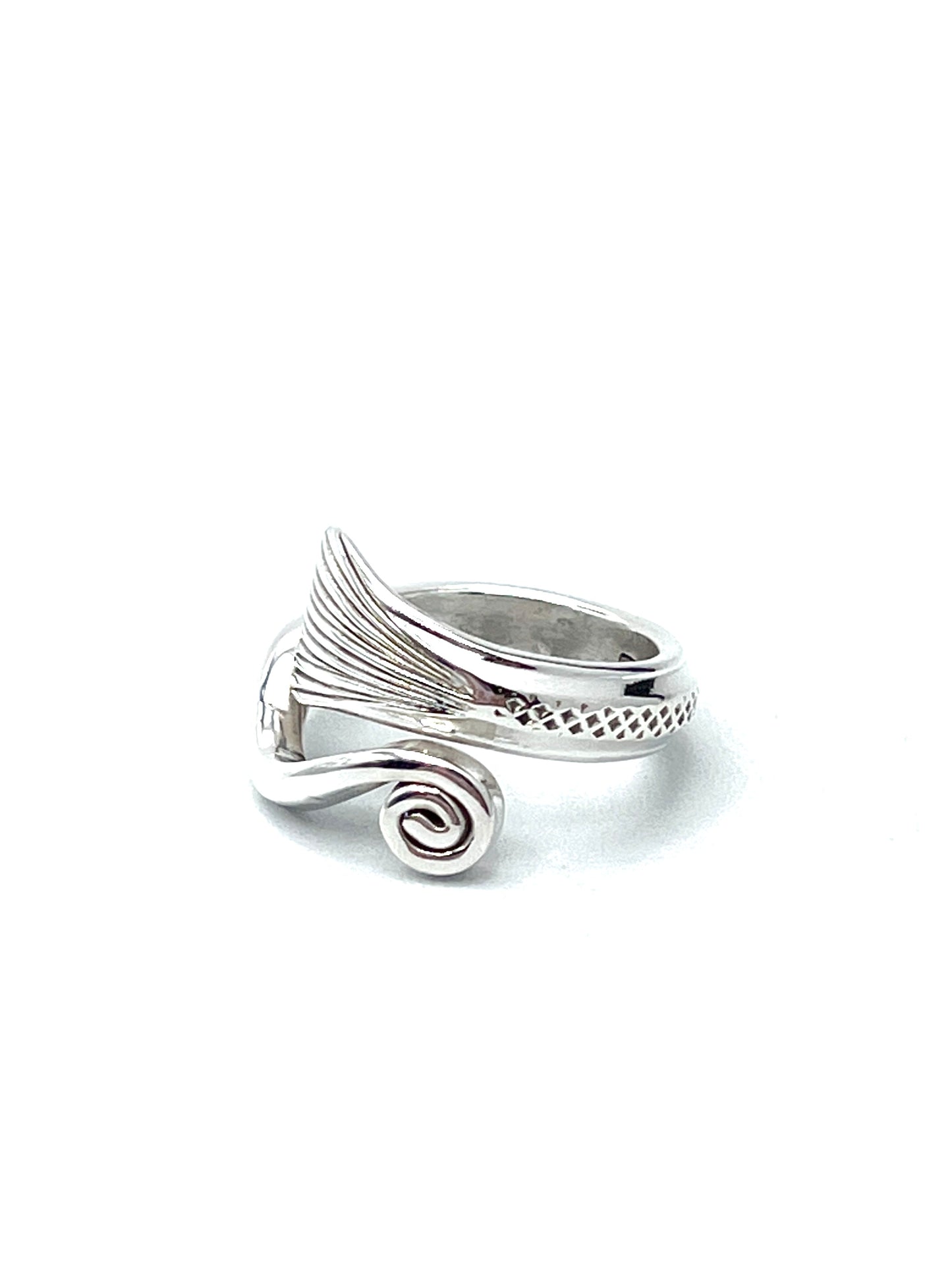 Sterling Silver Fan Tail Swirl Ring