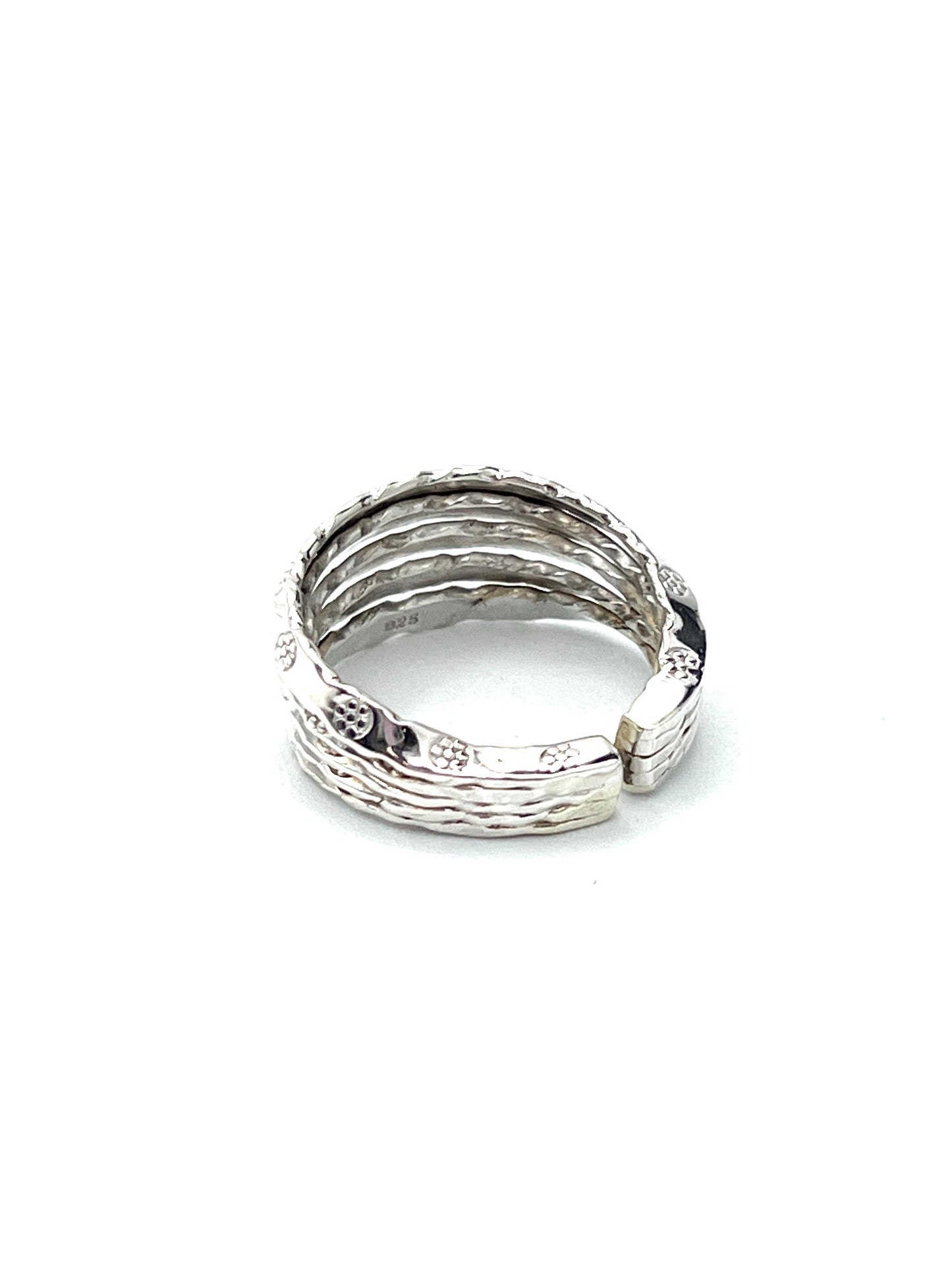 Sterling Silver Flat Flower Ring
