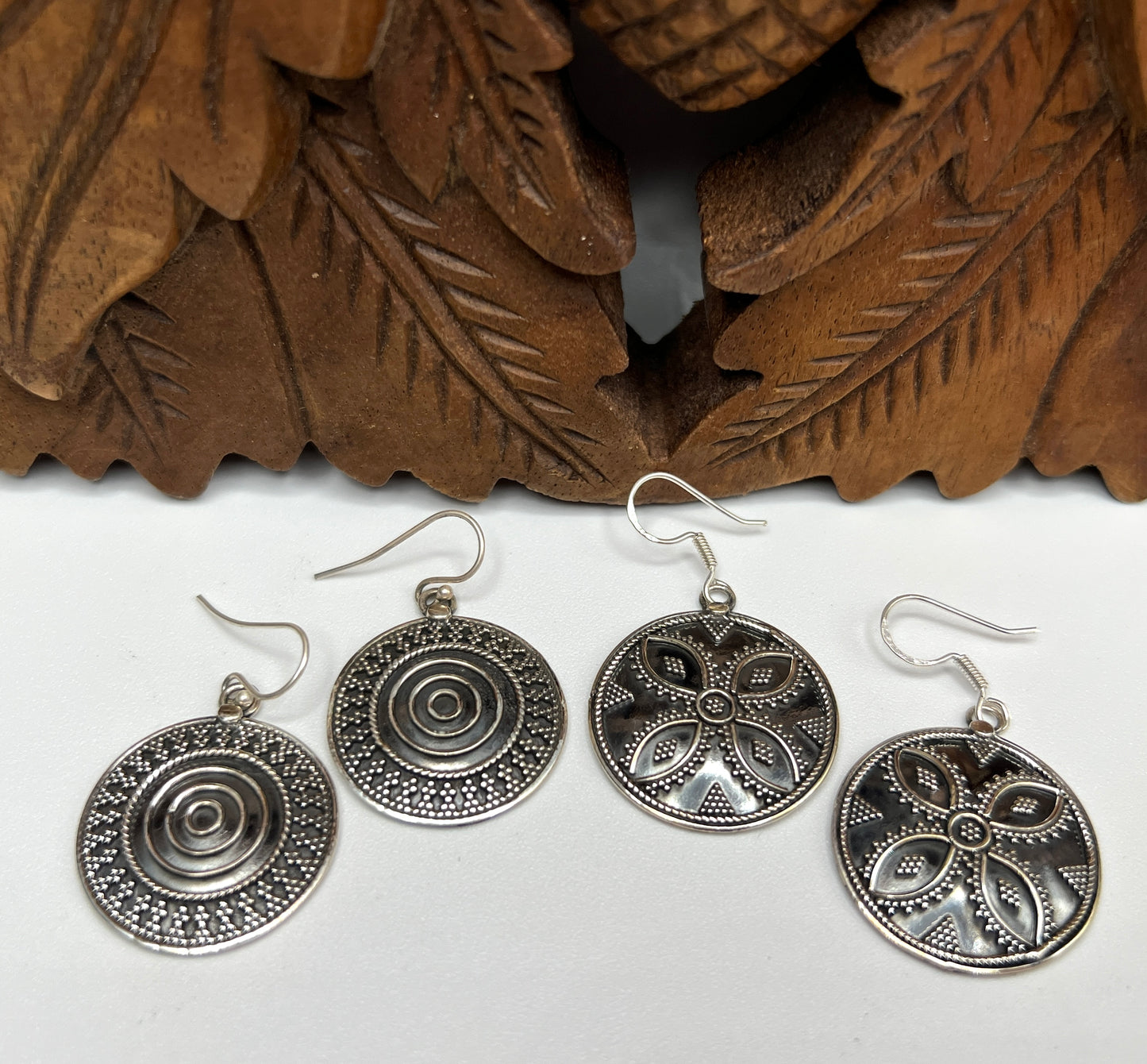 Rajasthani Tribal Round Shield Earrings