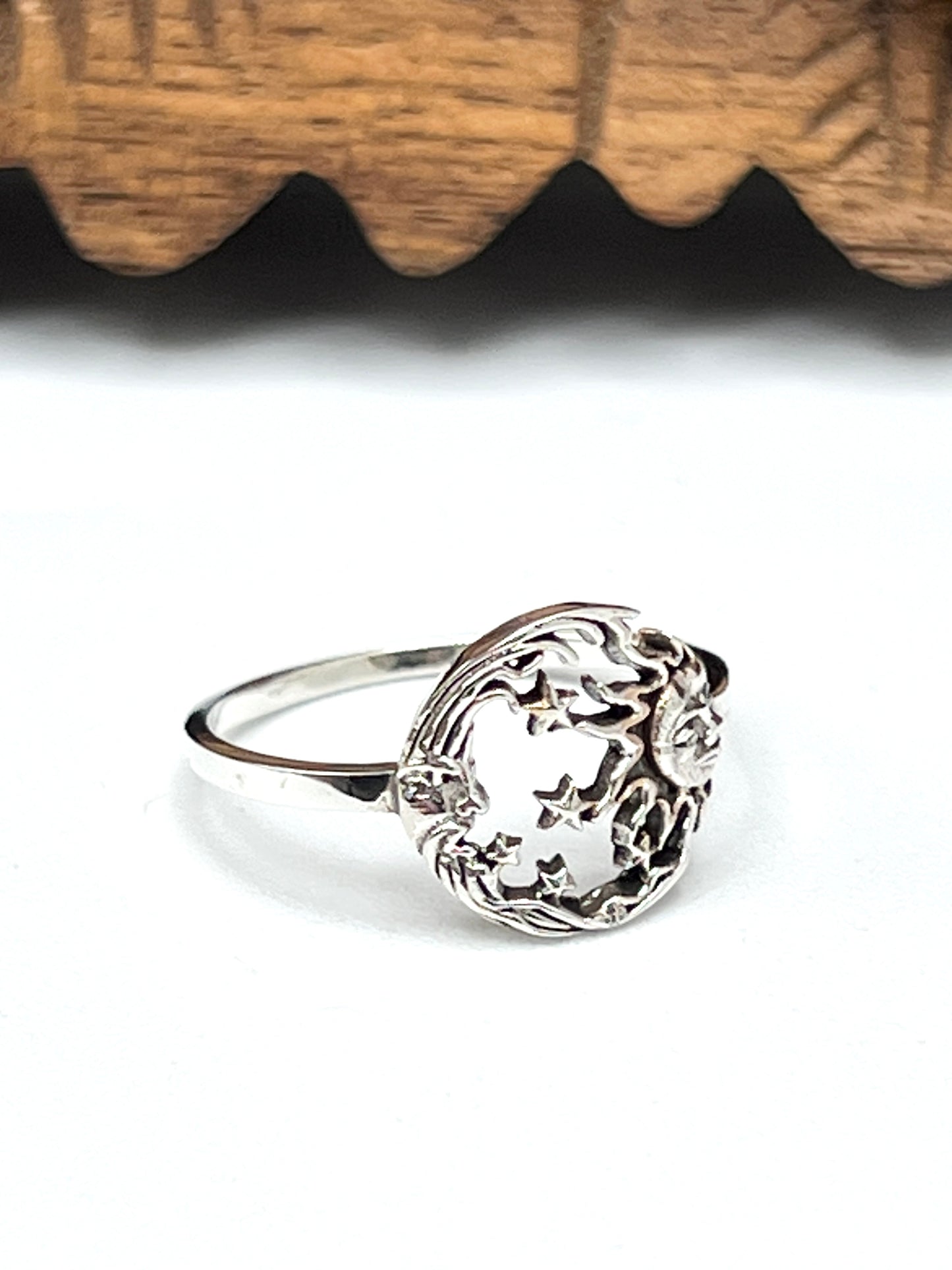 Sterling Silver Moon & Sun Ring