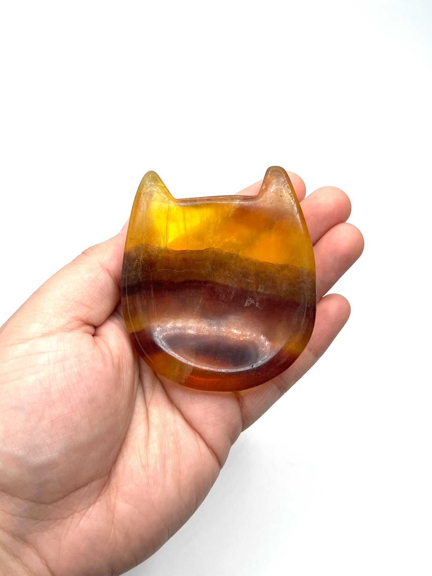 Fluorite Carved Cat Offering Bowls