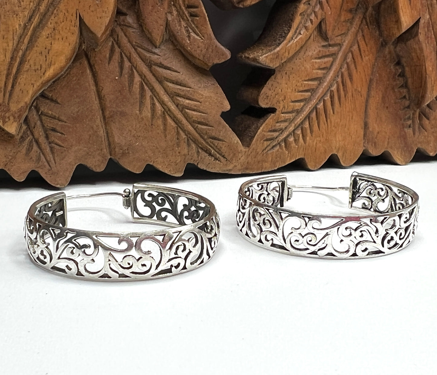 Large Swirl Hoop Earrings