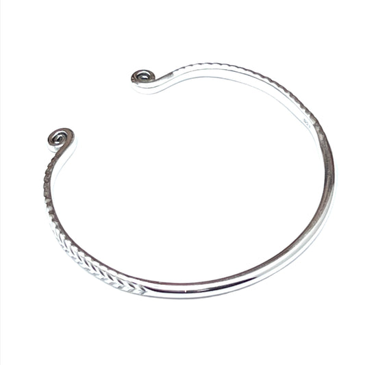 Sterling Silver Hill Tribe Cuff Spiral End Bracelet