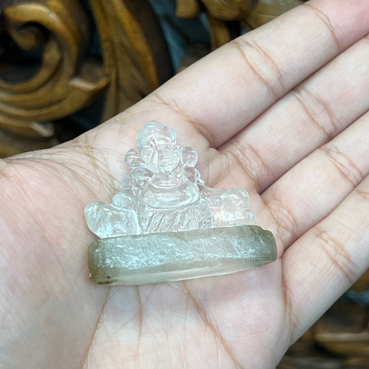 Hand carved  Quartz Ganesh