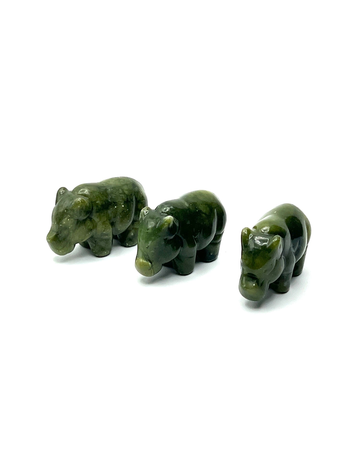 Hand Carved Gemstone Hippos