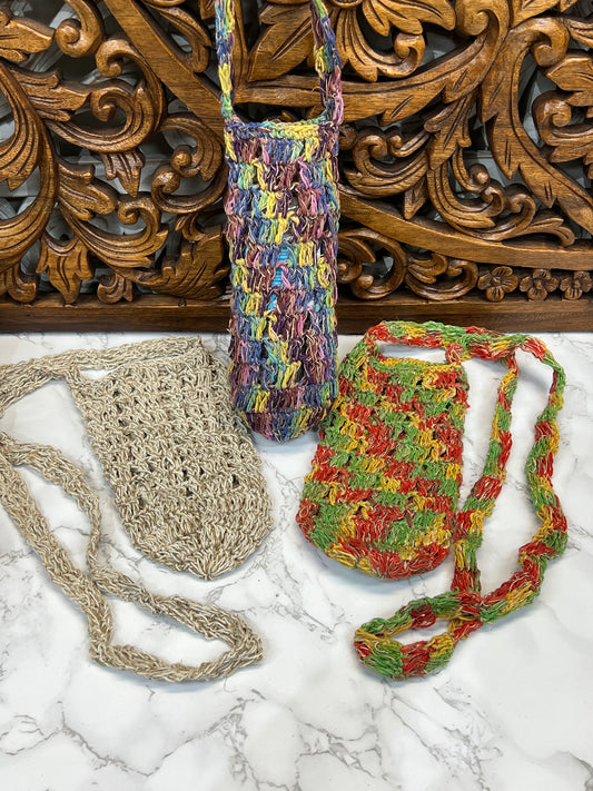 Hemp Macrame Bottle Holder