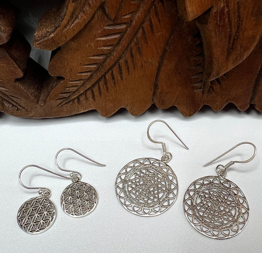 Flower of Life & Sacred Geometry Earrings