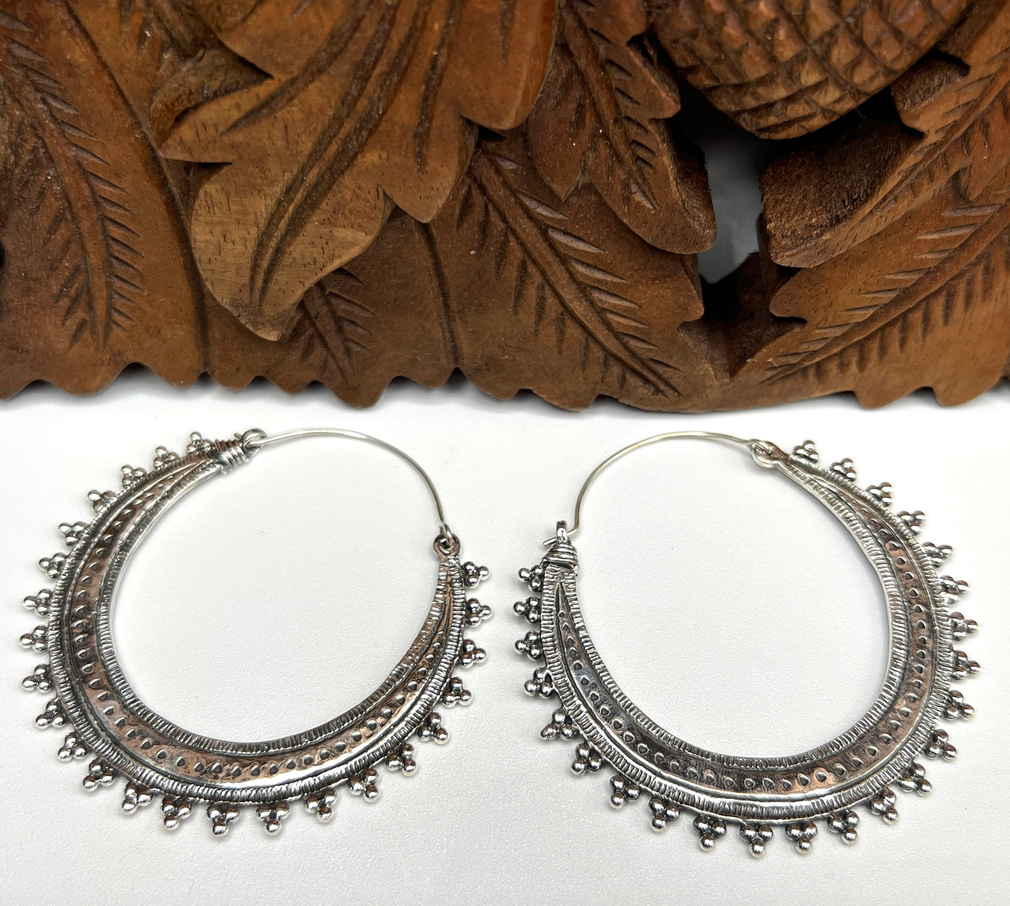 Large Beaded Hoop Earrings