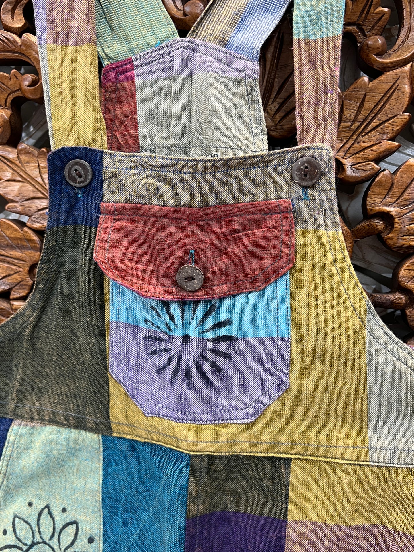 Child Nepali Patchwork Long Overalls