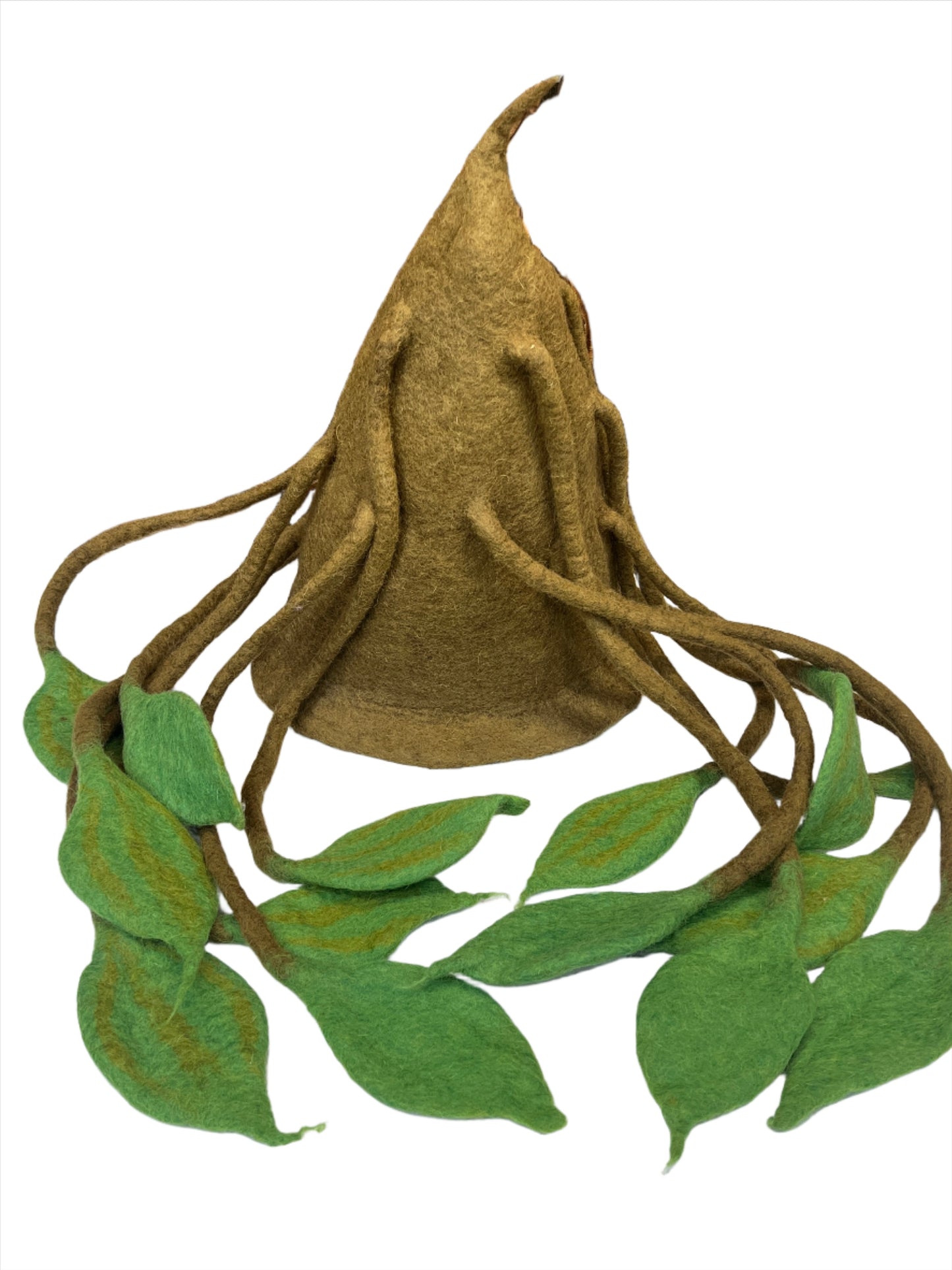 Hand felted Leafy Vine Wool Hat