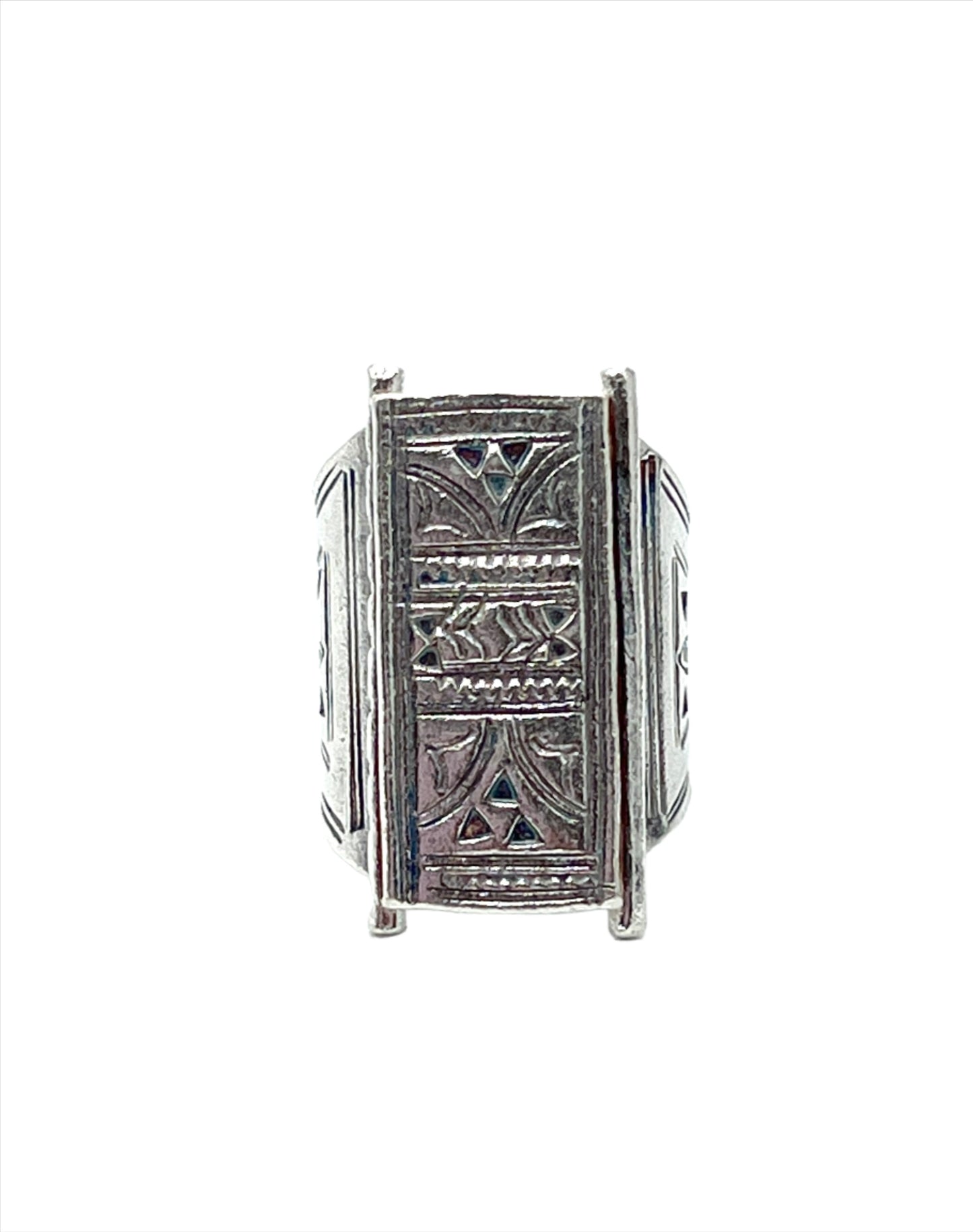 Sterling Silver Hill Tribe Large Signet Ring