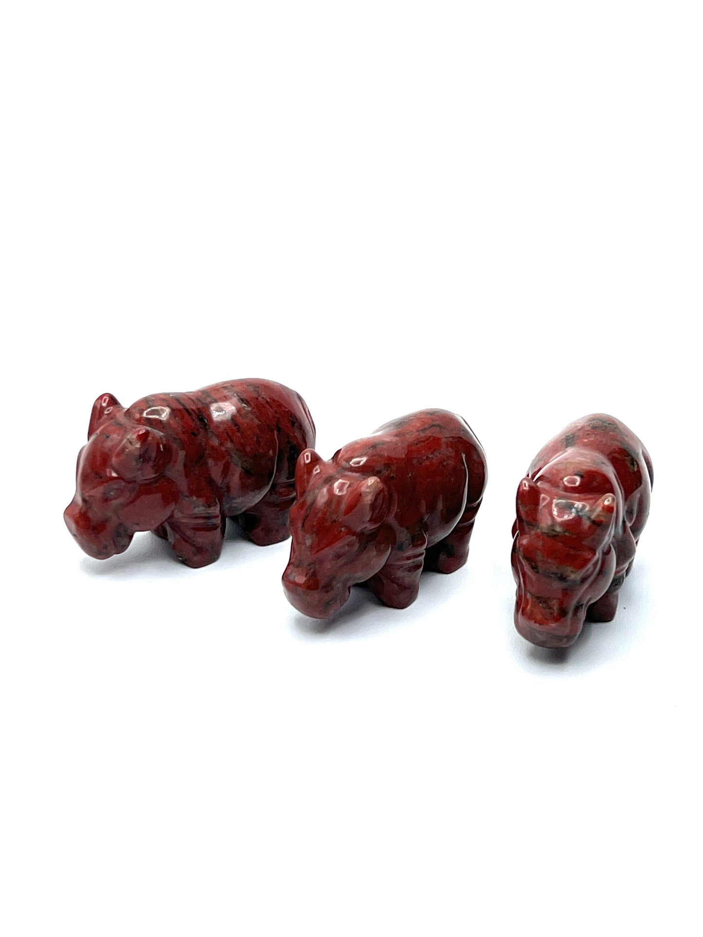 Hand Carved Gemstone Hippos