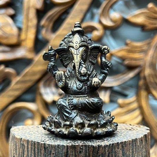Hand Finished Brass Ganesh Statues - Remover of Obstacles 6cm x 5cms