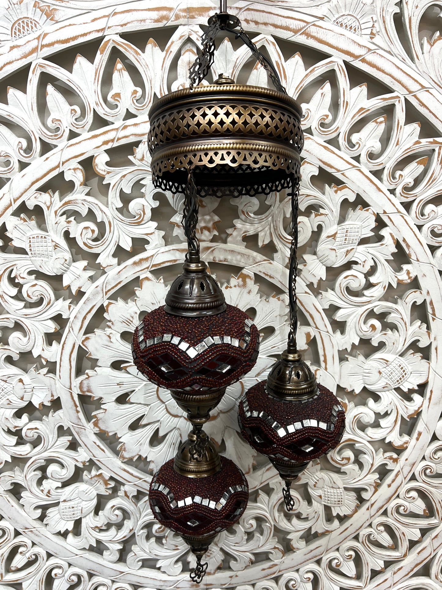 Turkish Mosaic 3 Globe Chandelier