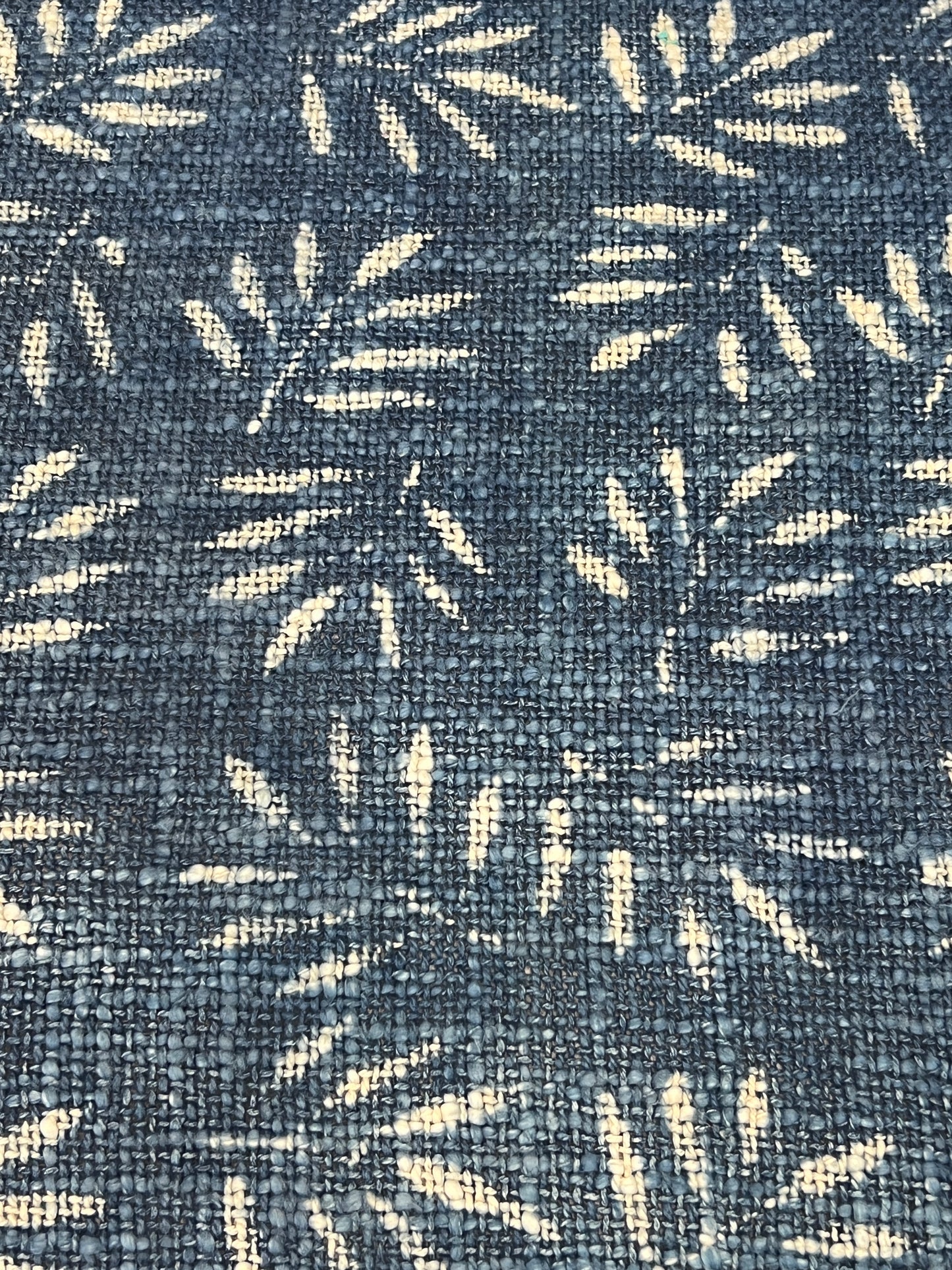 Natural Indigo Block Print Foot Stool | Square