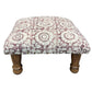 Flower Block Print Foot Stool | Square