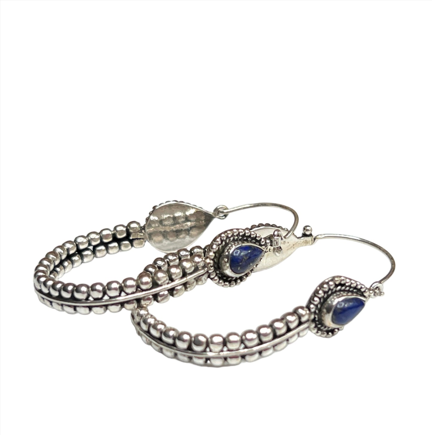 Teardrop Beaded Hoop Earrings